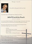 Avis de décès Adolf Urscheler-Staub