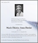Avis de décès Marie-Thérèse Anne Doriot