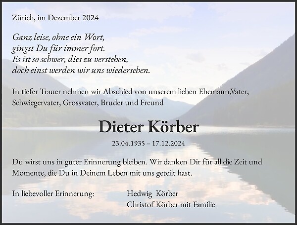 Avis de décès de Dieter Körber
